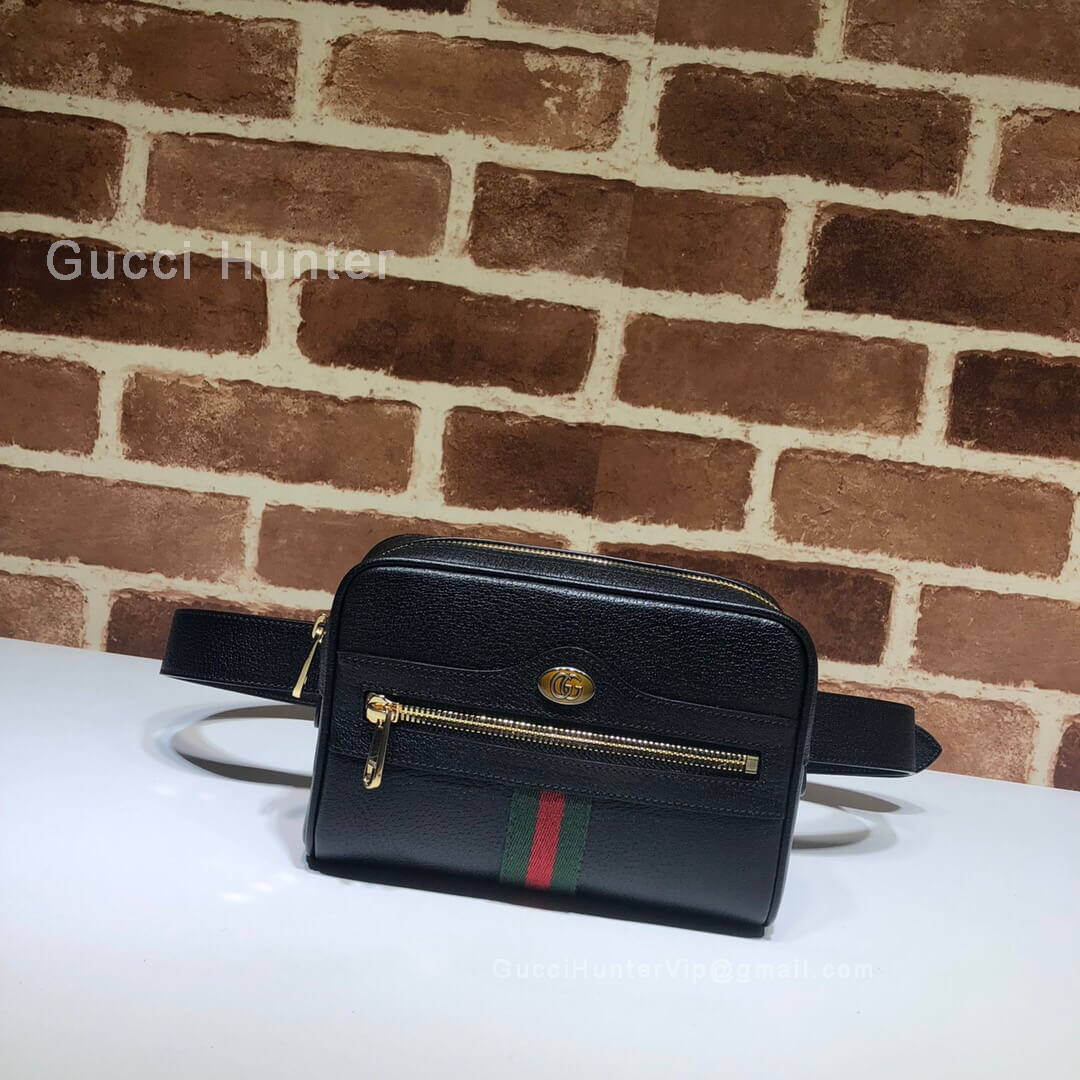 Gucci Ophidia Small Leather Belt Bag Black 517076